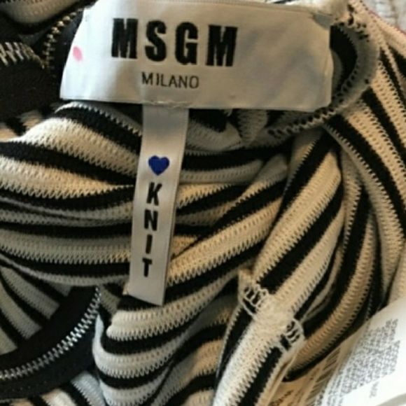 MSGM Ruffle Neck Stripe Rib Stitch Sweater - Picture 11 of 12